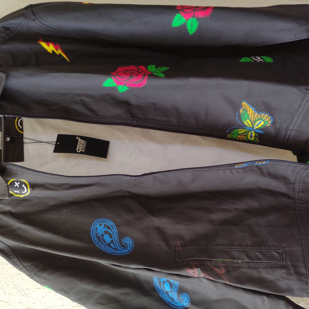 Black Jacket with Colorful Embroidery